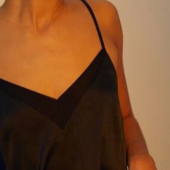 Love By Lottie Black Mesh Inset Satin Lingerie Lounge Cami Tank Top PacSun Small - Picture 7 of 7